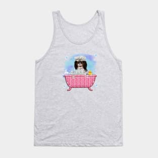 Tri-Colored Cavalier King Charles Spaniel in a Bath Tub Tank Top